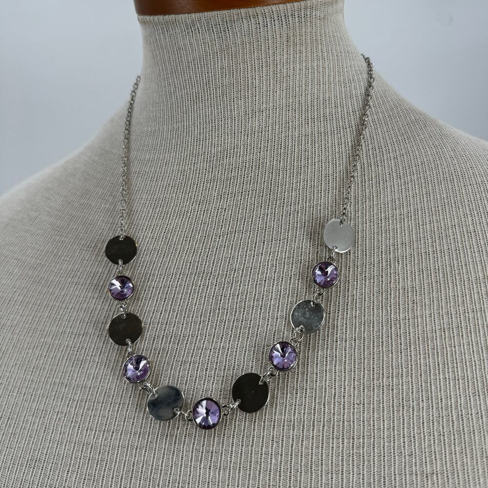 Silver and purple necklace